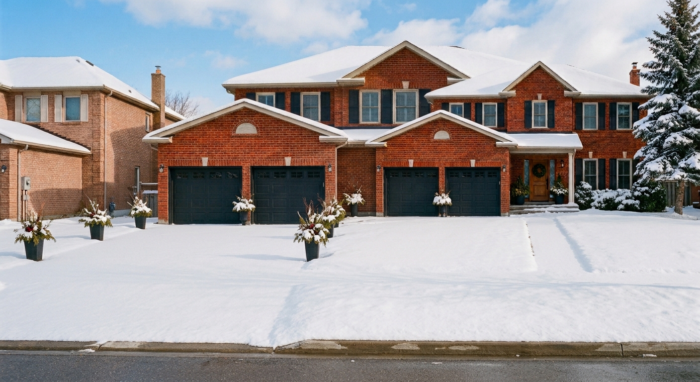 Cornwall driveway snow removal — before